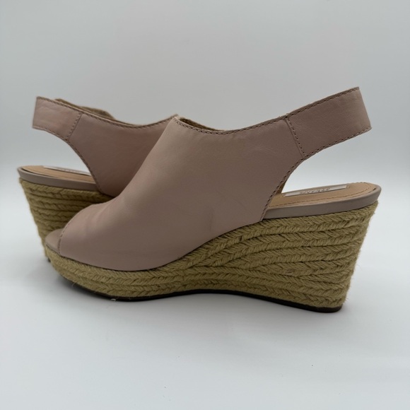 Geox Respira D Soleil Blush Pink Wedge Platform Espadrilles Peep Toes Size 38 - Picture 8 of 16